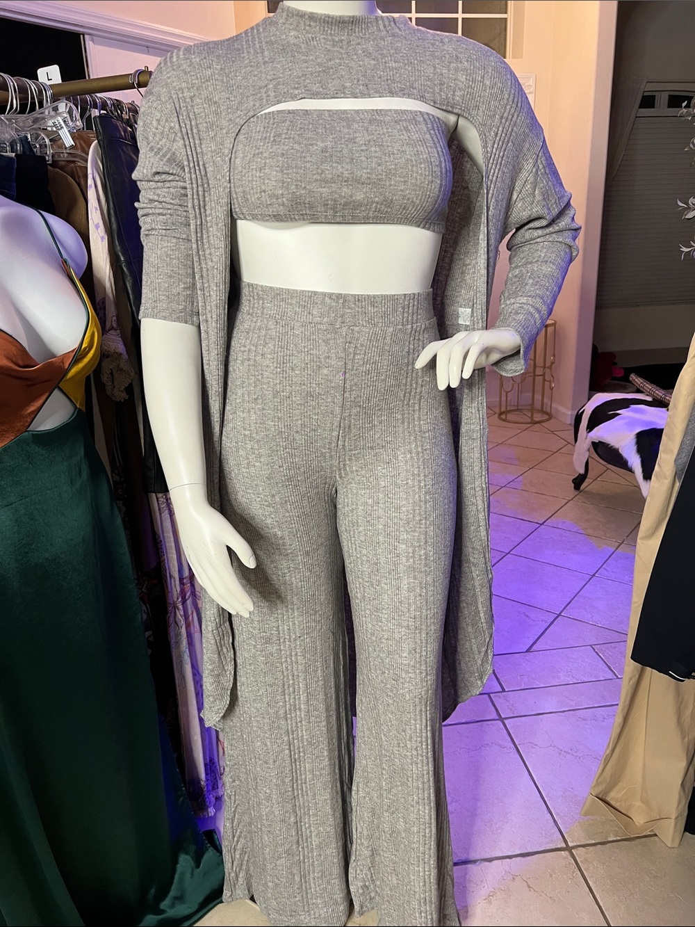 WIN WIN Gray three-piece Jacket, Pants & Top